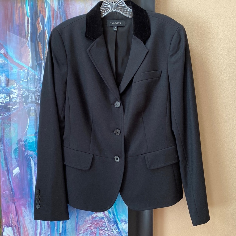Talbots Black Wool Suit Jacket